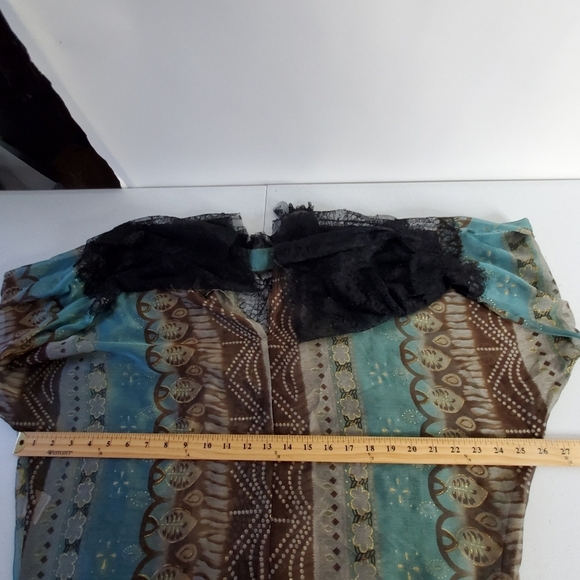 Vintage Flare Sleeve Sheer Lace Tunic Made in France Floral Fall Boho Top L/XL - Picture 7 of 15